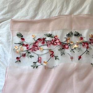 Light pink scarf with flowers